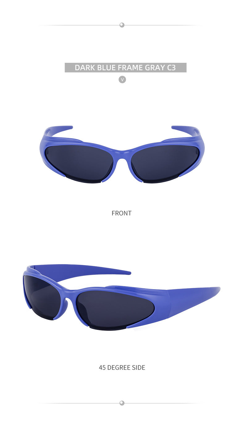 European and American Sports Windproof Cycling Sunglasses for Men and Women Sun Protection Personality Y2K Millennium Sunglasses Glasses Glasses