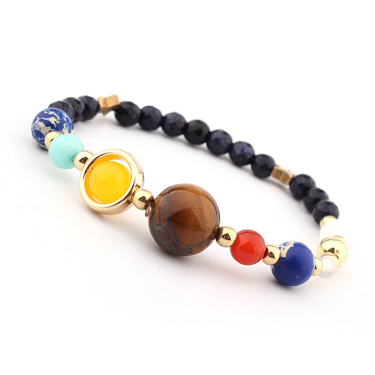 Hot-Selling Universe Galaxy Solar System Eight Planets Bracelet Guardian Star Natural Stone Bead Bracelet Seven Meridians Bracelet