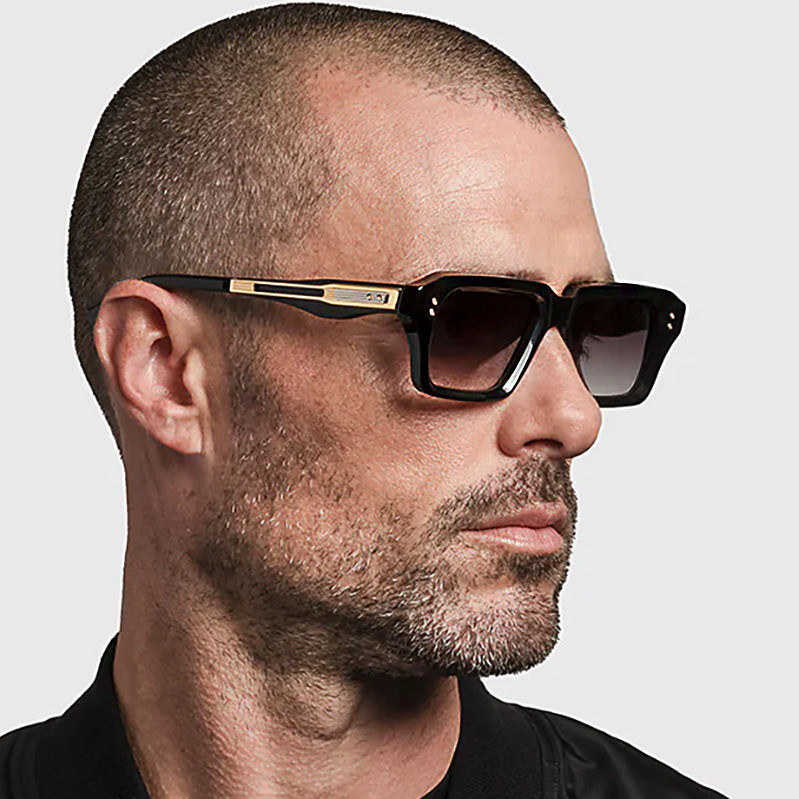 2025New European and American Fashion Square Frame Sunglasses for Men, Unique Small Frame, High-End Trendy Sun Protection Sunglasses for Men