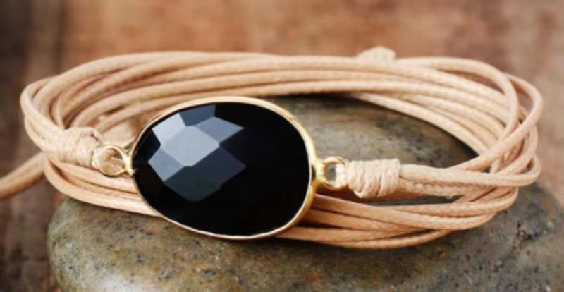 Tiger Eye Elastic Bracelet Adjustable Colorful Beaded Handmade Wrapped Bracelet Volcanic Double Row Woven Bracelet