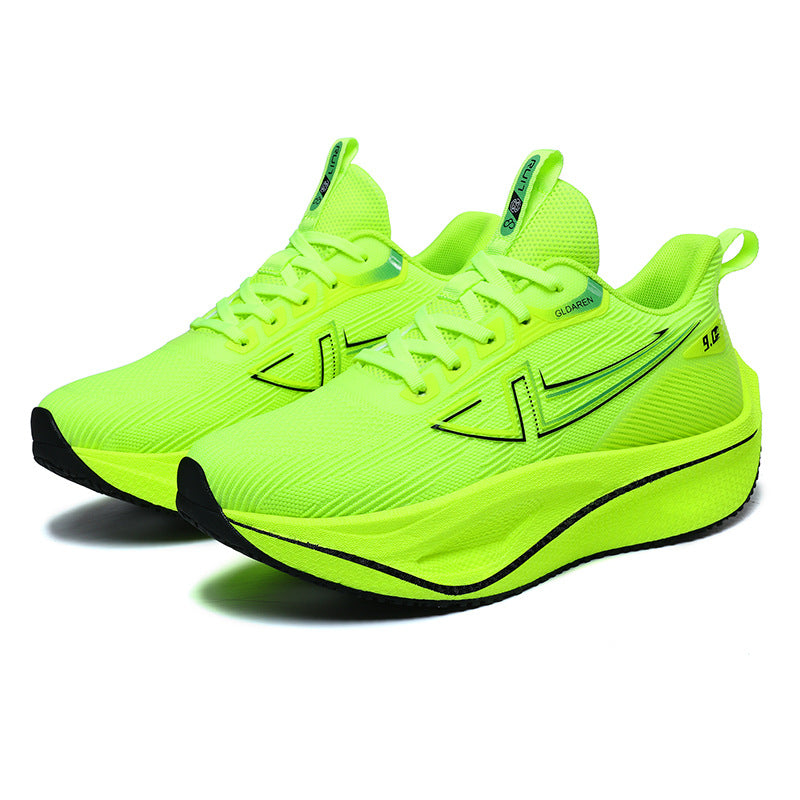 New Marathon Racing Anti-Slip Wear-Resistant Running Shoes Couple Popcorn Carbon Plate Cushioning Rebound Soft Sole Sports Shoes