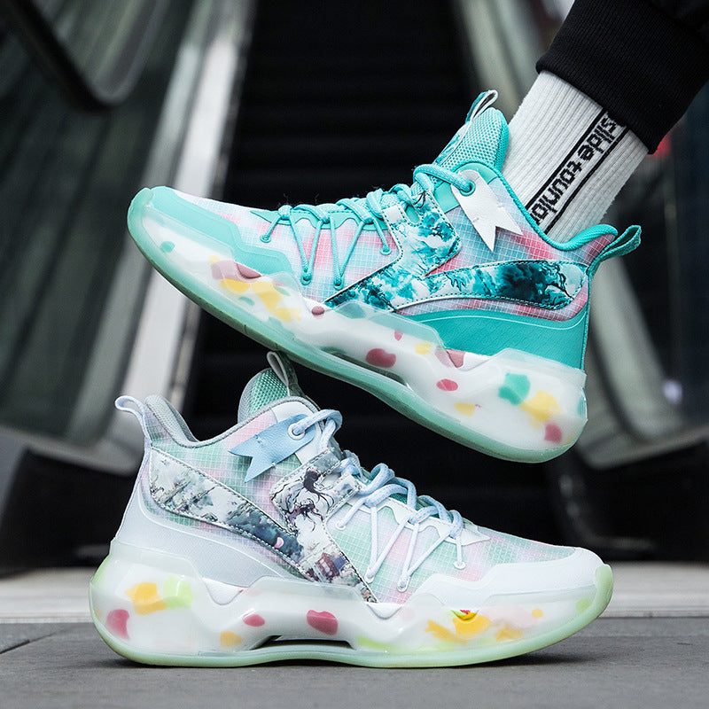 2025New National Era Men's Shoes Fashion Sports Shoes Youth High Elasticity Cushioning Anti-Slip Wear-Resistant Trendy Basketball Shoes