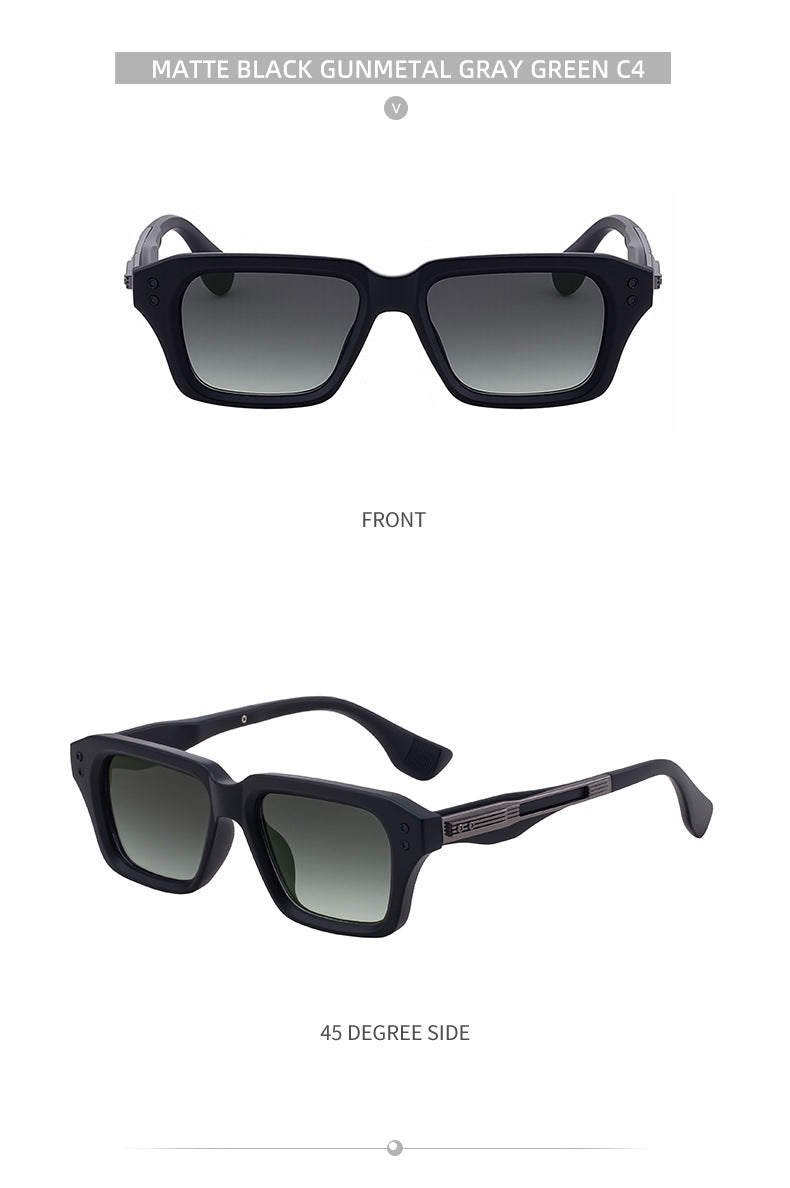 2025New European and American Fashion Square Frame Sunglasses for Men, Unique Small Frame, High-End Trendy Sun Protection Sunglasses for Men