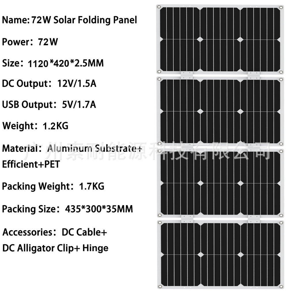 72W Solar panel Monocrystalline Solar Charging Panel 5V Double USB Mouth 12V/24V 30A Controller