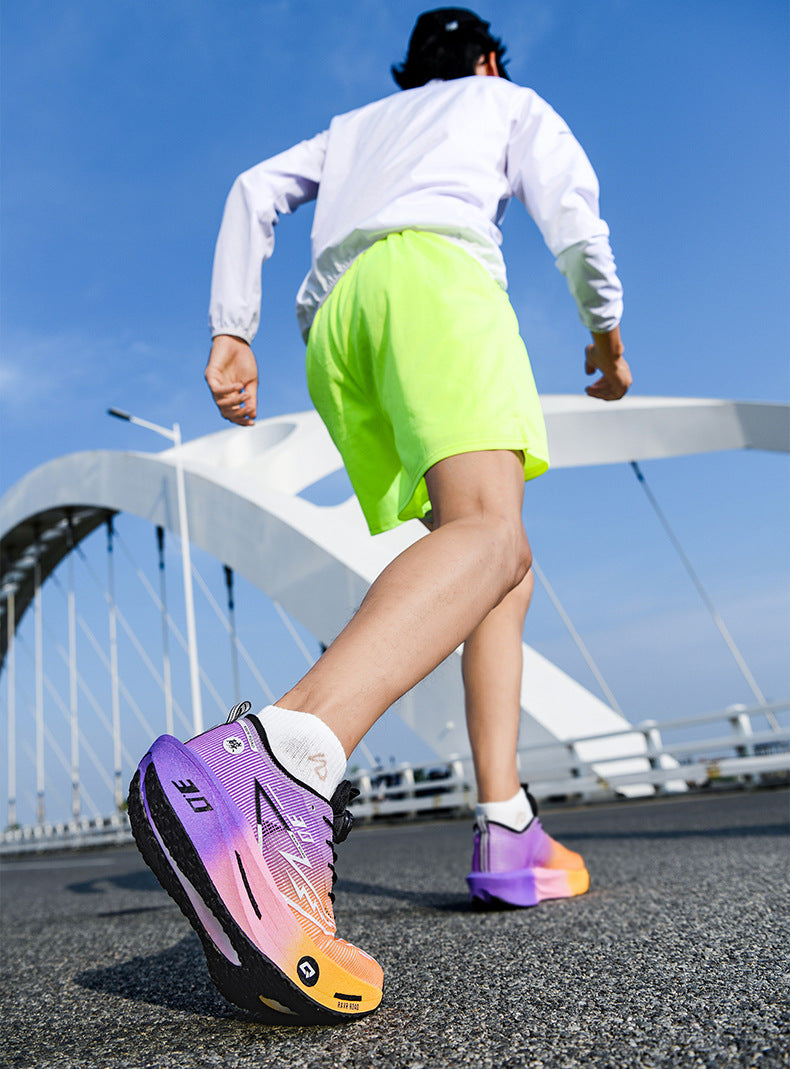 Summer New Fashion Breathable Comfortable Durable Running Shoes Men's Shoes Real Carbon Plate Cushioning High Elasticity Couple Sports Shoes