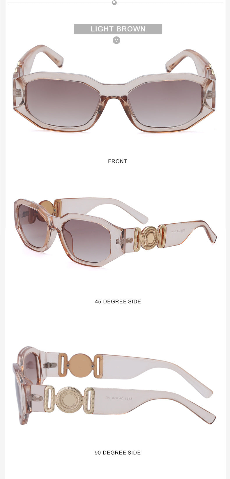 2025New Small Square Frame Sunglasses European and American Trendy Head-Shaped Polygonal Glasses Small Frame Sunglasses for Men