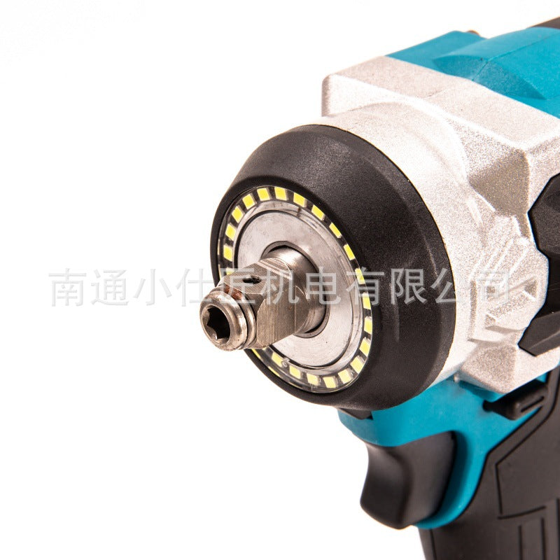 Cross-Border Foreign Trade Shadowless Aperture Lighting Electric Wrench High Torque Portable Lithium Battery Rechargeable Impact Wrench