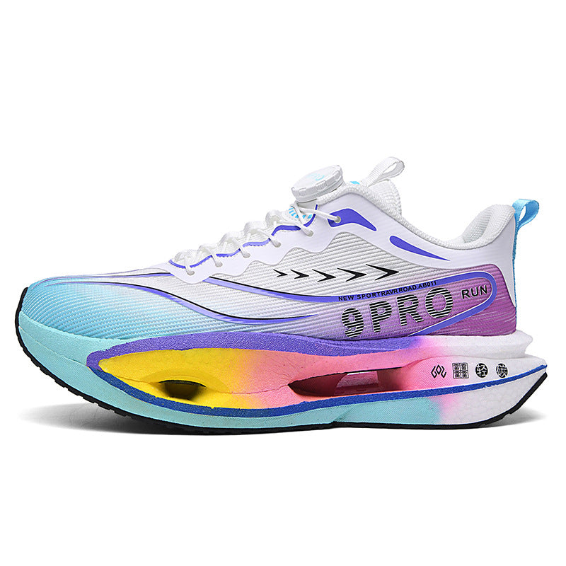 Autumn Winter New Double Mesh Thickened Knob Buckle Parent-Child Sports Shoes Real Explosive Carbon Plate Soft Sole Couple Running Shoes