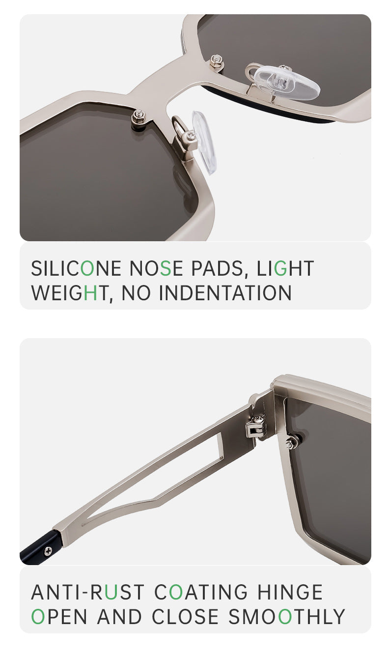 European and American Retro Punk Style Square Frame Sunglasses for Women Outdoor Sunshade Sunglasses for Men High-end Glasses Wholesale