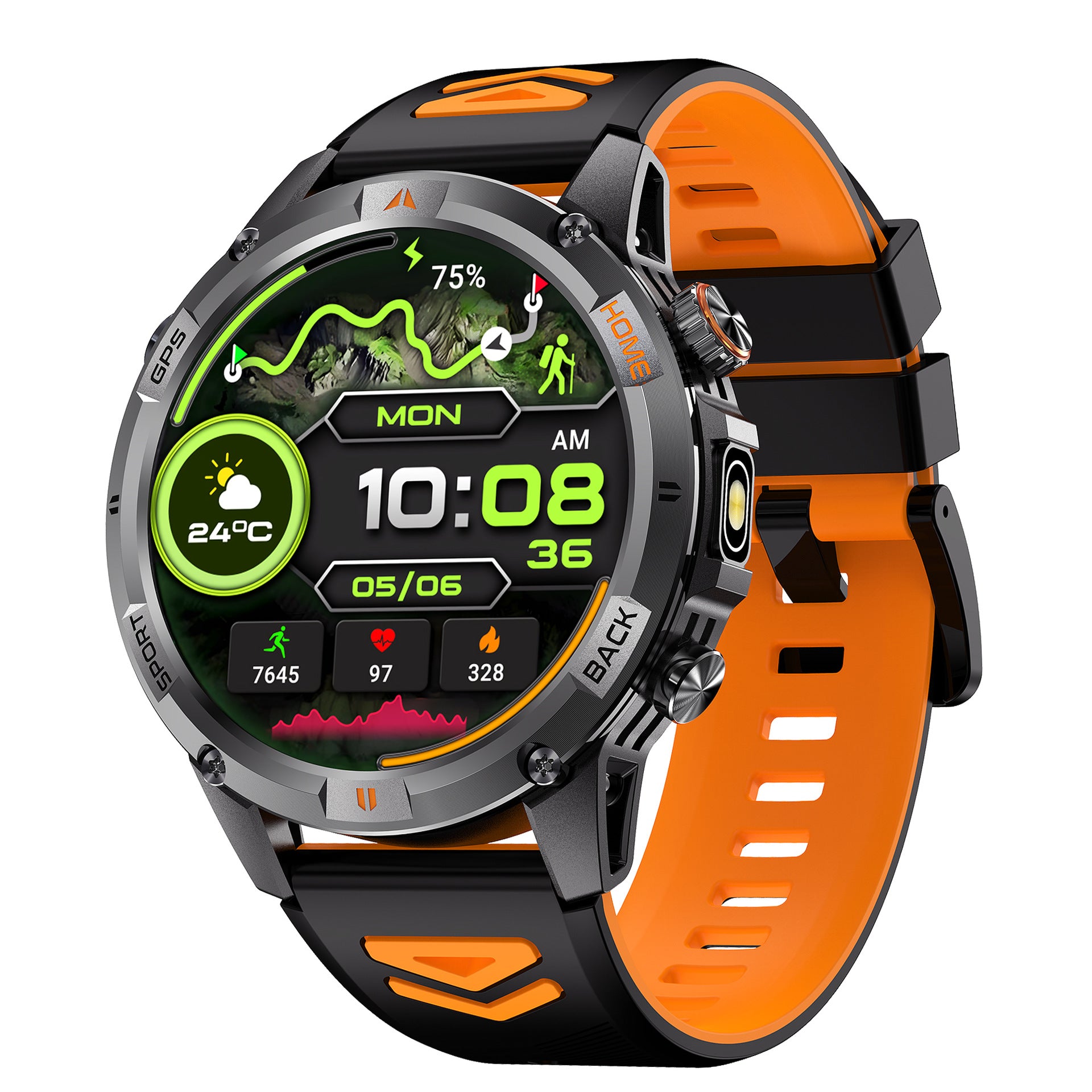 YK15Smart Watch Bluetooth Call Heart Rate Pedometer Sleep Depth Waterproof GPS Beidou Positioning Sports Three-Proof
