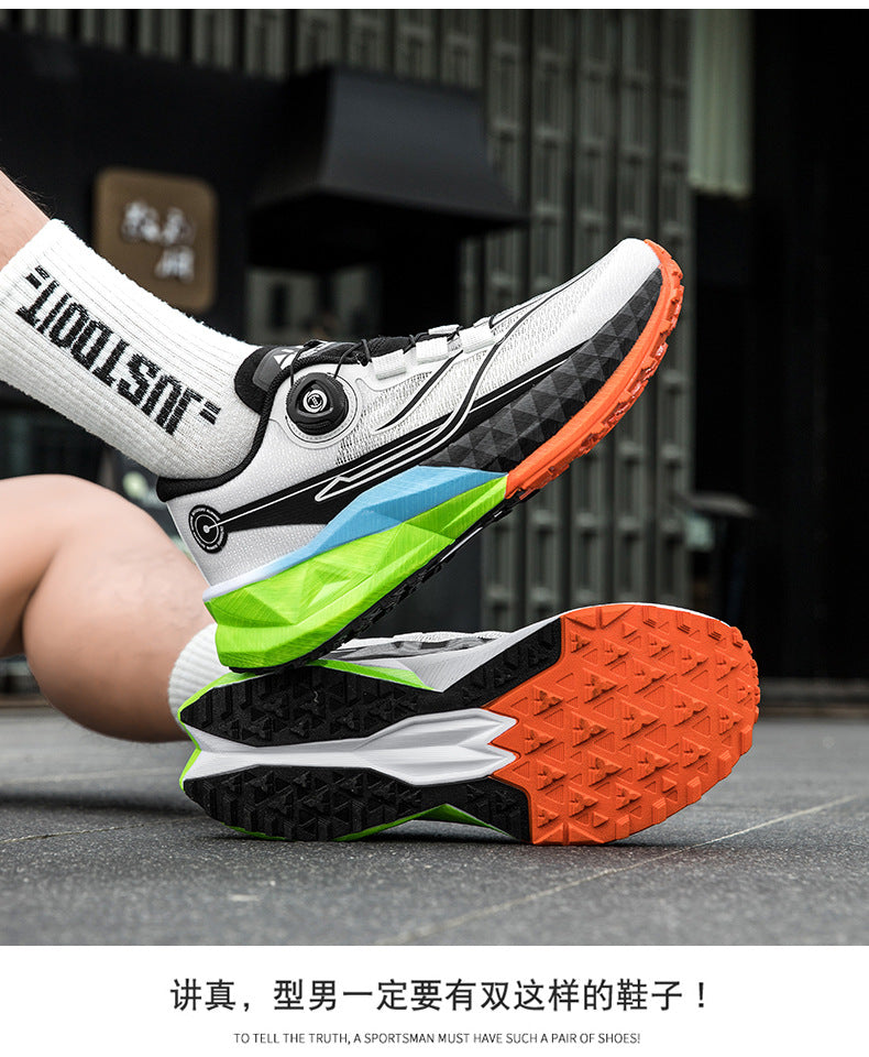 Full Palm Carbon Plate Sports Running Shoes Double Layer Popcorn Outdoor Trail Running Shoes Marathon Men's and Women's Shoes