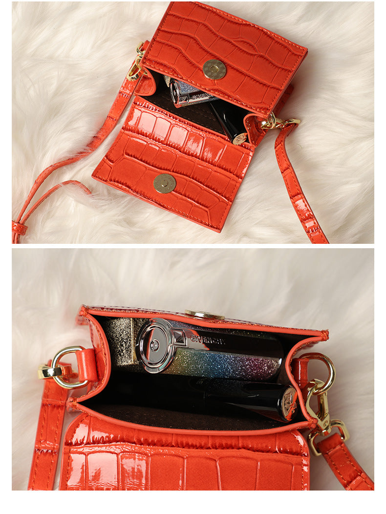 2020New PU Leather Small Square Bag Trendy Crossbody Women's Bag Stone Pattern Handbag Mini Bag minibags