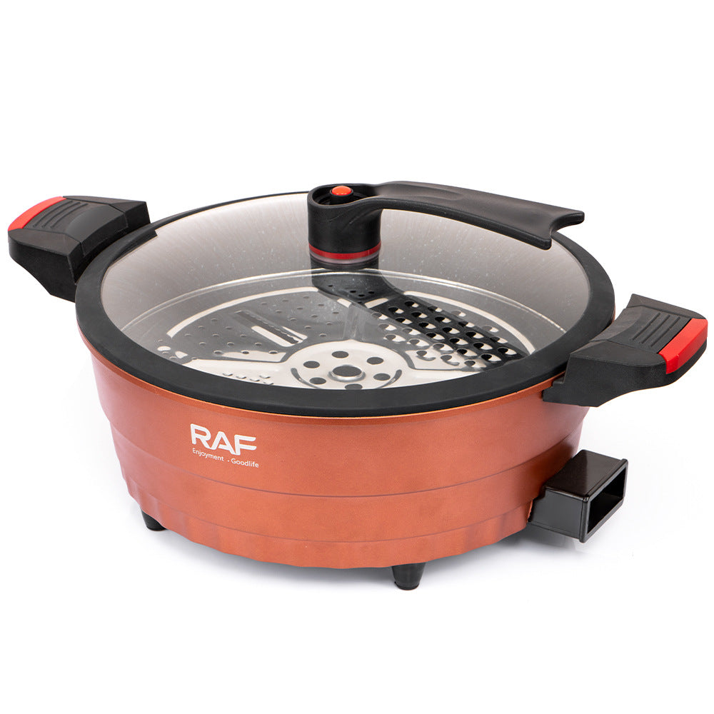 RAF Hot-selling Household Multi-functional8L Simple Electric Wok Electric Hot Pot Electric Steamer Integrated Instant Noodle Pot Electric Cooking Pot