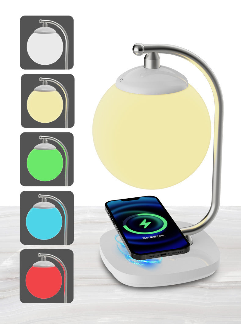 Creative Desk Lamp led Study Student Desk Lamp Wireless Charging Reading Desk Lamp Color Adjustment Moon Lamp Amazon Bestseller