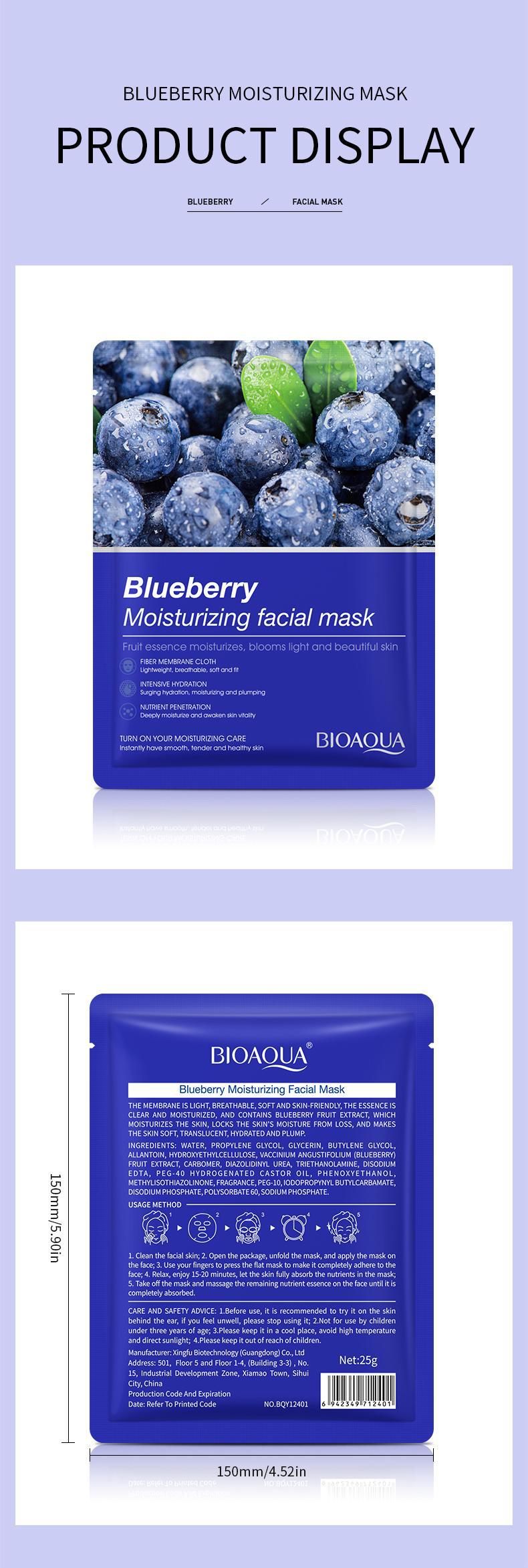 Full English Mask BIOAOUA Plant and Fruit Face Mask Sheets Hydrating and Moisturizing  Wholesale OB