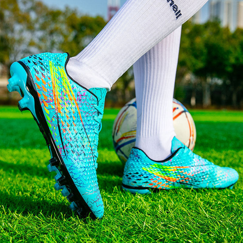 New professional football shoes for men and women AG Long Spike Colorful Multi-Color Youth Student Grass Competition Training Shoes