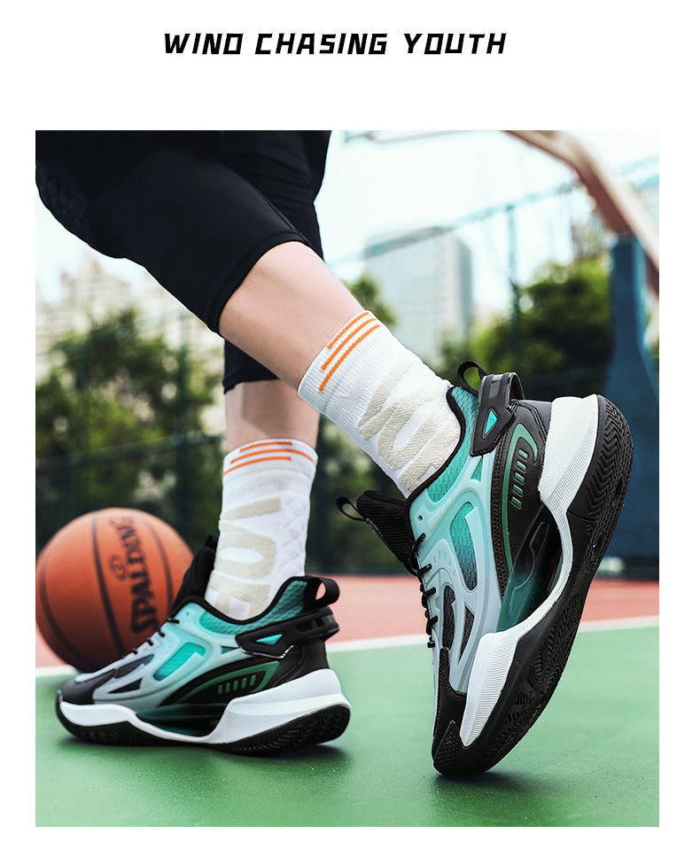 Four Seasons New Luminous Mesh Breathable Men's Shoes Casual Trendy Basketball Shoes High Elastic Cushioning Wear-Resistant Non-Slip Sports Shoes