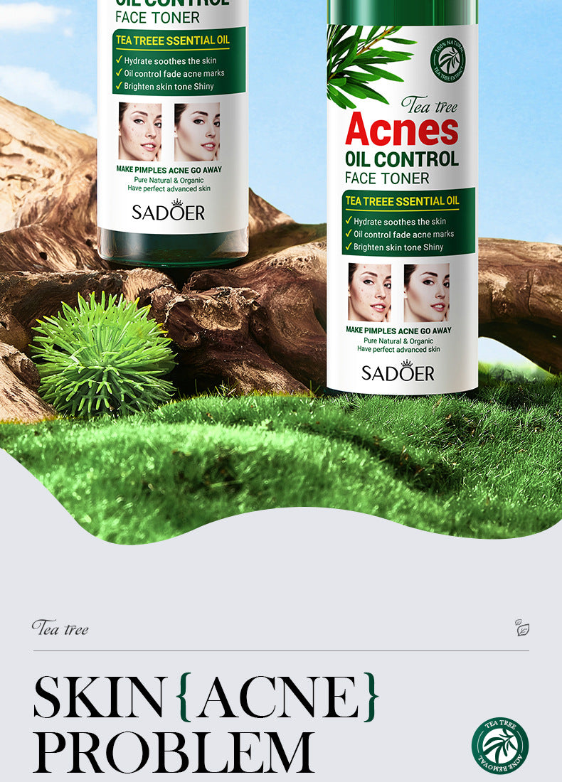 Full English Tea Tree Skincare Set SADOER Cleansing, moisturizing, hydrating five-piece set for  foreign trade wholesale