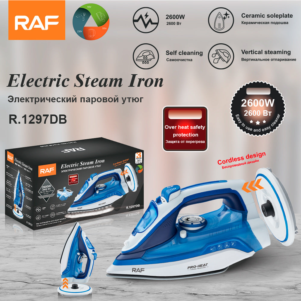 RAF EU Standard Electric Iron Household Handheld Wireless Wired Steam Electric Iron Detachable Ironing Machine for Clothes