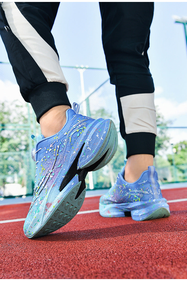 2025Four Seasons New Casual Couple's Real Explosive Carbon Plate Rotating Buckle Running Shoes Youth Graffiti Fashion Sports Shoes