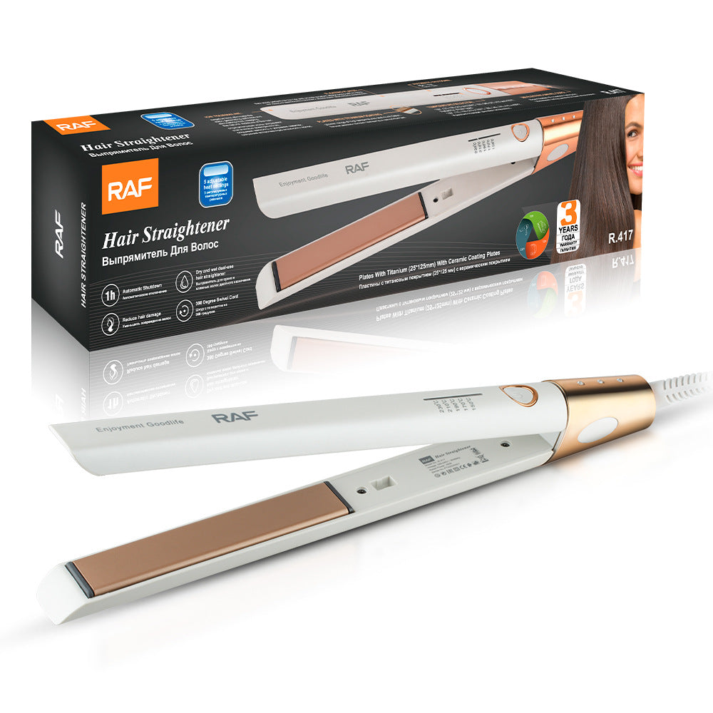 RAF EU Standard Straightening and Heating Hair Iron Portable Curling Iron Dormitory Home Fluffy Multi-Functional Curling Iron