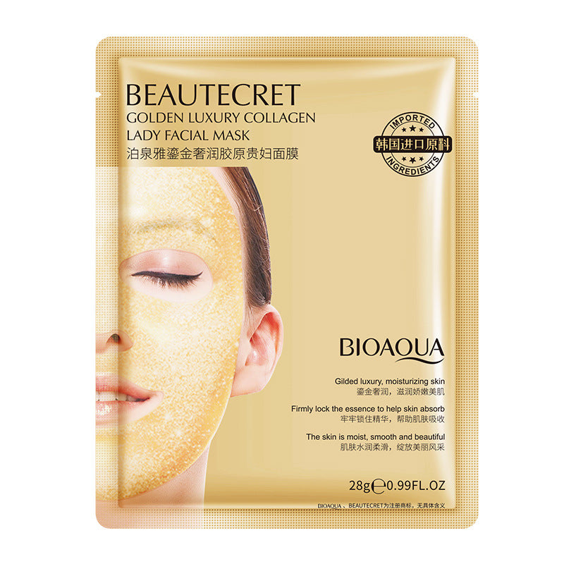 Boquanya Gilded Collagen Mask28g Hydrating and Moisturizing Luxurious Lady Mask Wholesale from Foreign Trade Manufacturer