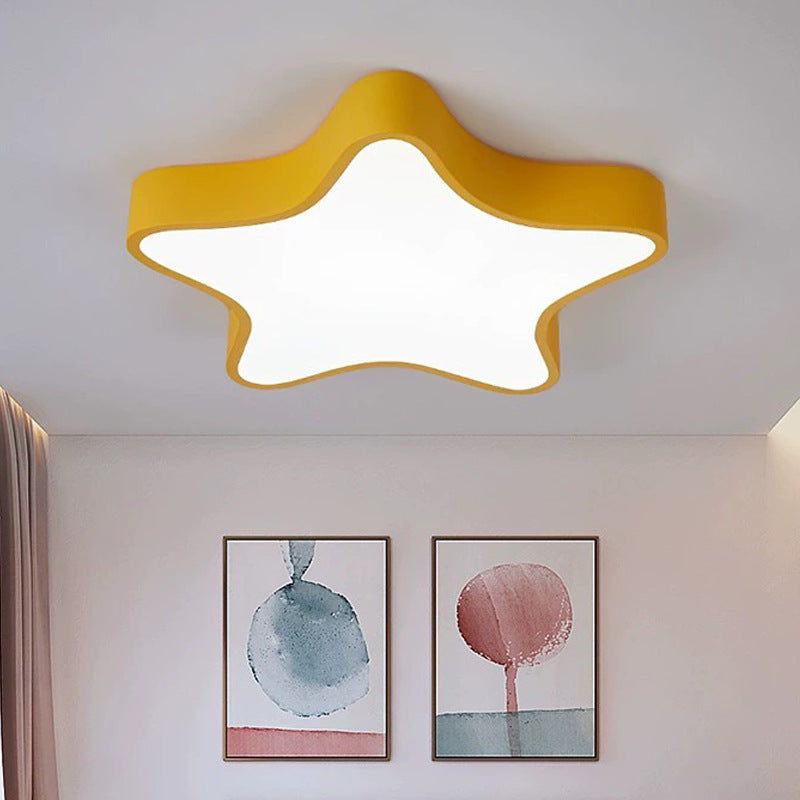 Macaron Five-Pointed Star Ceiling Light led Children's Room Lamp Nordic Iron Art Bedroom Lamp Kindergarten Cartoon Lighting