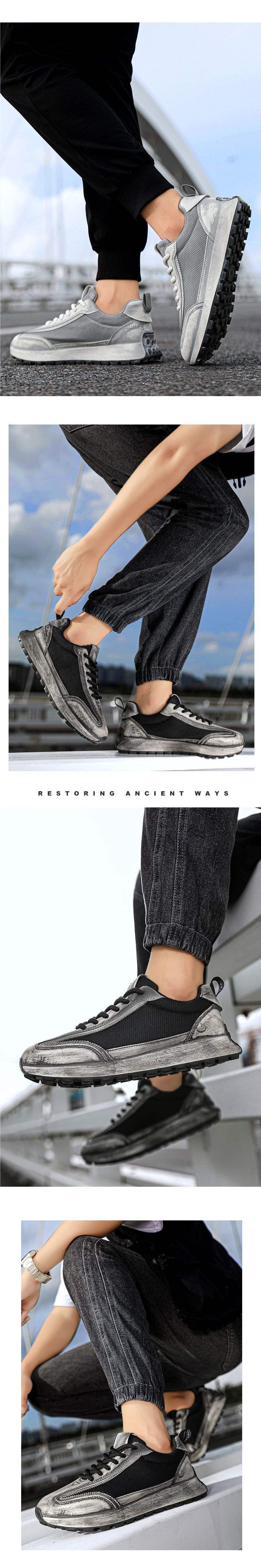 Men's Shoes Summer New Breathable Mesh Versatile Dad Casual Sneakers Height-Increasing Thick-Soled Vintage Dirty Shoes CH0003