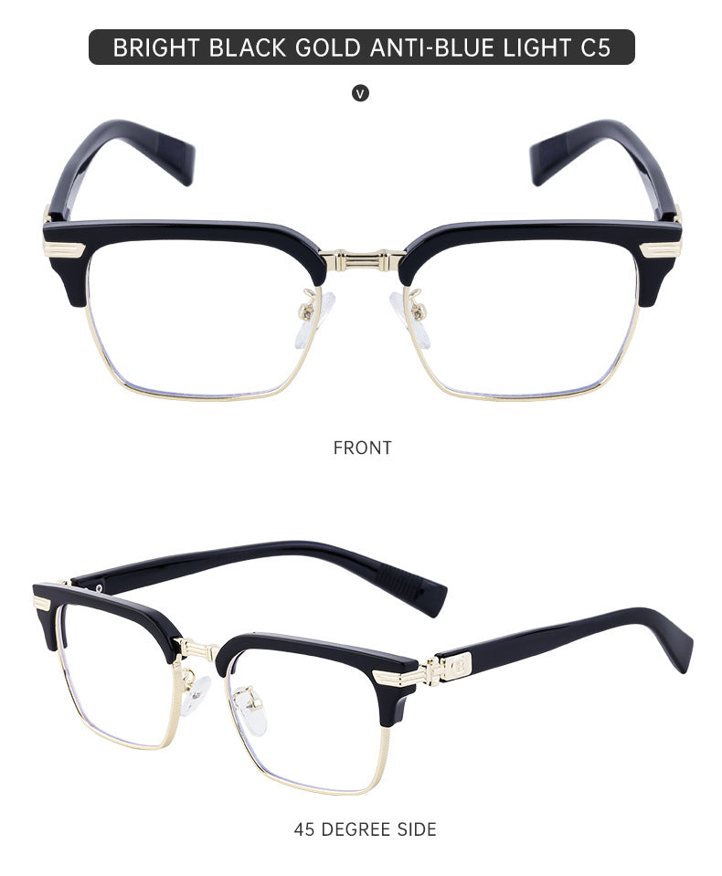 New Retro Square Frame Sunglasses Unisex Eyebrow Frame UV Protection Sunglasses Double Bridge Glasses shades