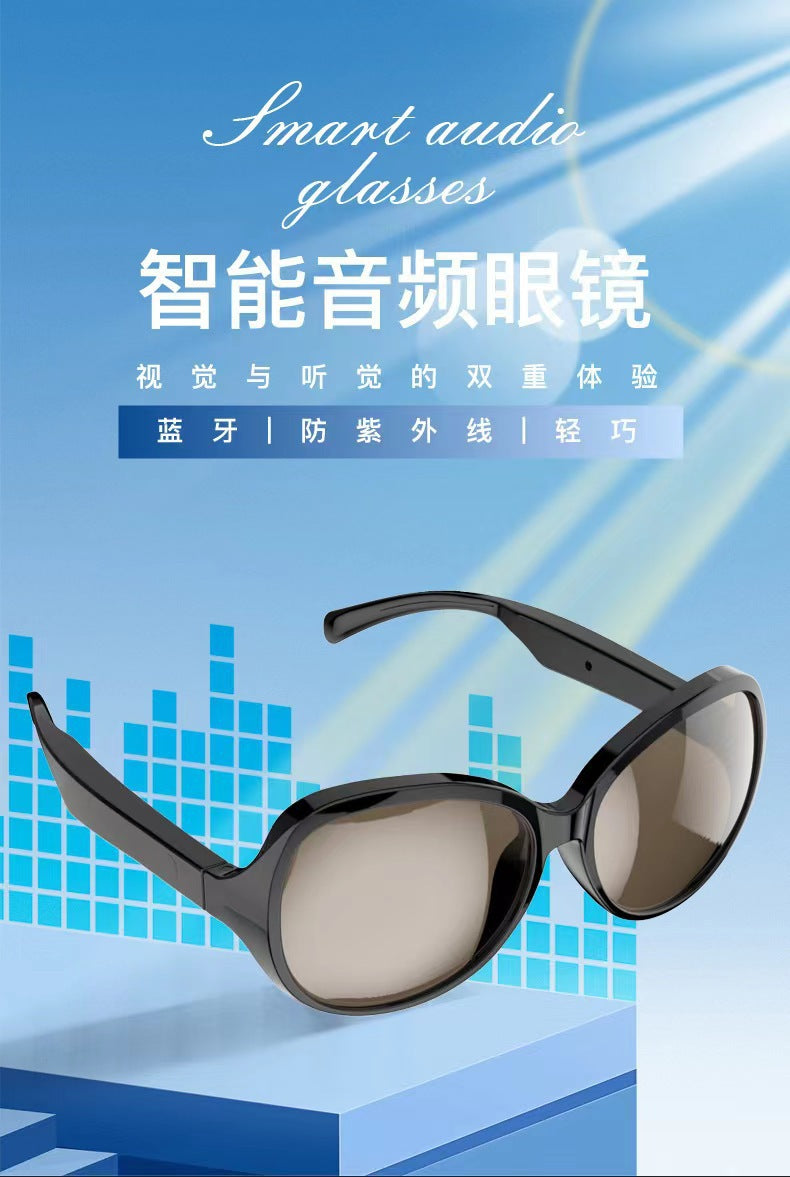 AI Binaural Smart Bluetooth Glasses Anti-ultraviolet Sports Bluetooth Headset Ultra-long Battery Life Smart Glasses