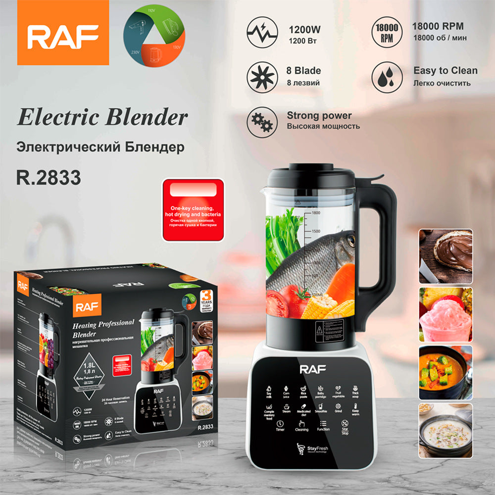 RAF European Standard Multifunctional Juicer Household Fully Automatic Fruit and Vegetable Juicer Blender Glass Cup1.8L