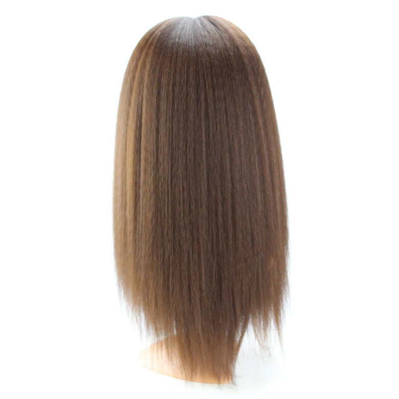 13*4 Factory Direct Sale Front Lace Hand Crochet yaki Long Straight Hair Wig Yaki Synthetic Wig