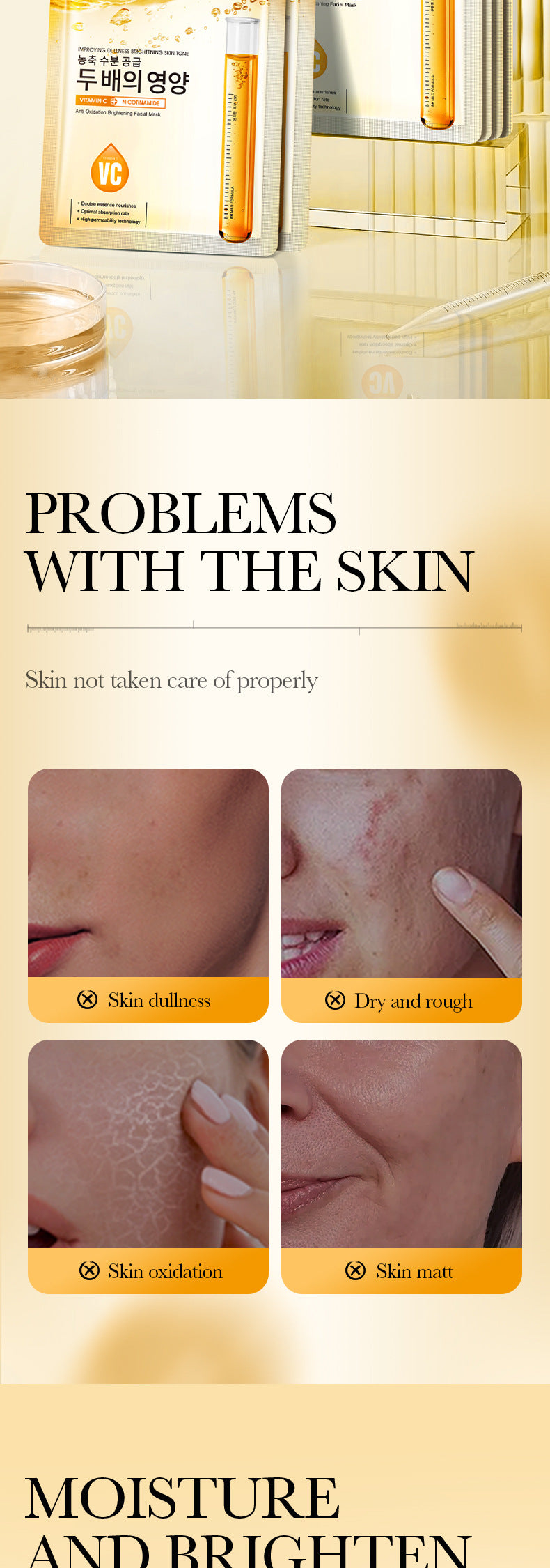 Niacinamide in English VC Facial Mask BIOAOUA Brightening Antioxidant Hydrating Moisturizing Mask  Wholesale