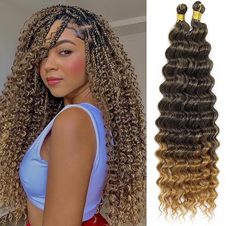 Cross-Border Deep Wave DEEP Crochet Hair Extensions Synthetic Hair Crochet Wig Unisex European and American Style Wig