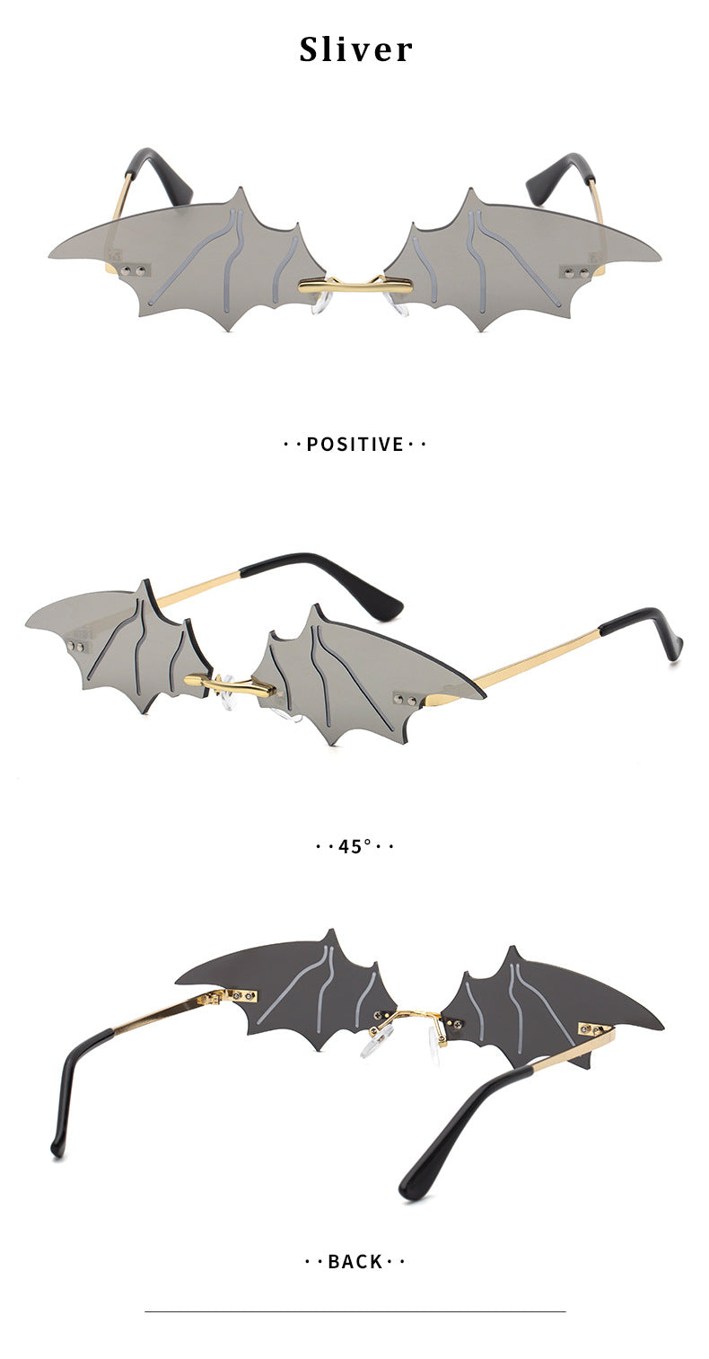 Bat Sunglasses for Women, Quirky Party Trendy Street Style Sunglasses, Small Frame European and American Fashion Irregular Glasses sunglasses