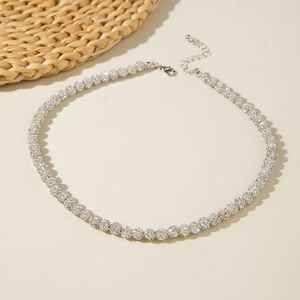 European and American Ornament  Simple Versatile Japanese and Korean Fresh Style Beaded Sugar Cube Round Bead Pearl Necklace Wholesale