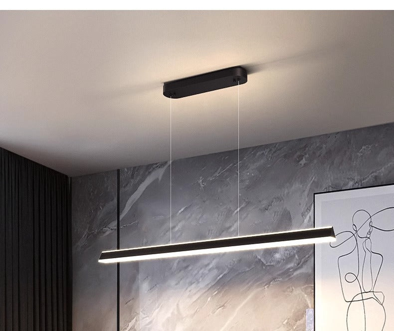 Modern Minimalist Creative Long Dining Table Minimalist Bar Counter Linear Restaurant Pendant Light Dining Room Zhongshan Lighting New Model