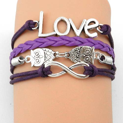 Vintage Anchor Multi-layer Braided Bracelet Owl Cross Bracelet Men's Layered Handmade Braided Leather Bracelet