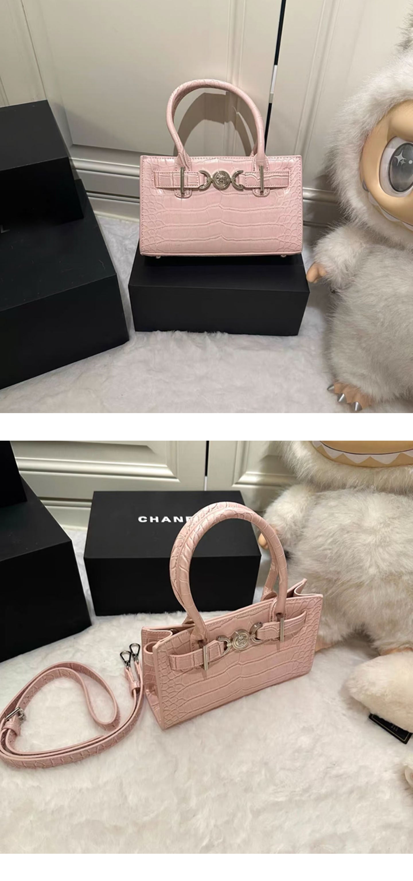 Let Me Shine Zhao Lusi Xu Yan Same Style Punch Bag2025New crocodile leather pattern handbag single shoulder crossbody bag