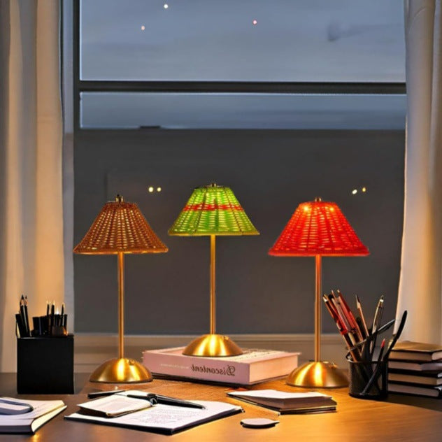 Bohemian Rattan Creative Table Lamp LED Rechargeable Table Lamp Decoration Home Decoration Night Light Ambient Light