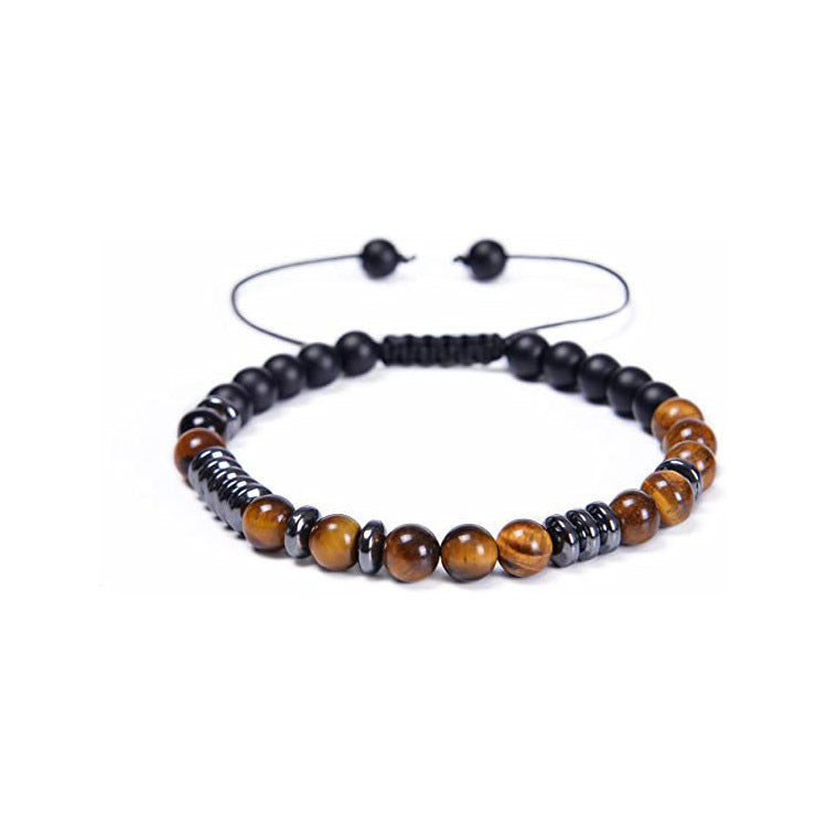 Popular Tiger Eye Stone Black Gallstone Braided Bracelet Black Clip Bracelet Factory Direct Sale