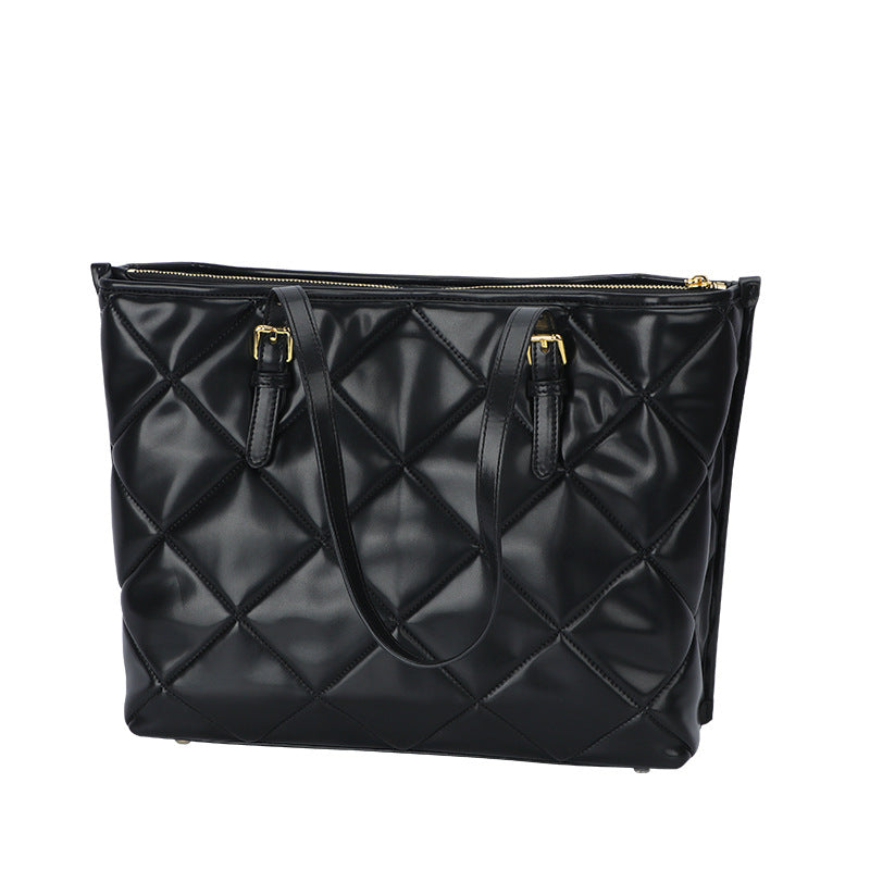 Women's Bag Niche Versatile New Quilted Tote Down Bag Textured Personality Large Capacity Handbag