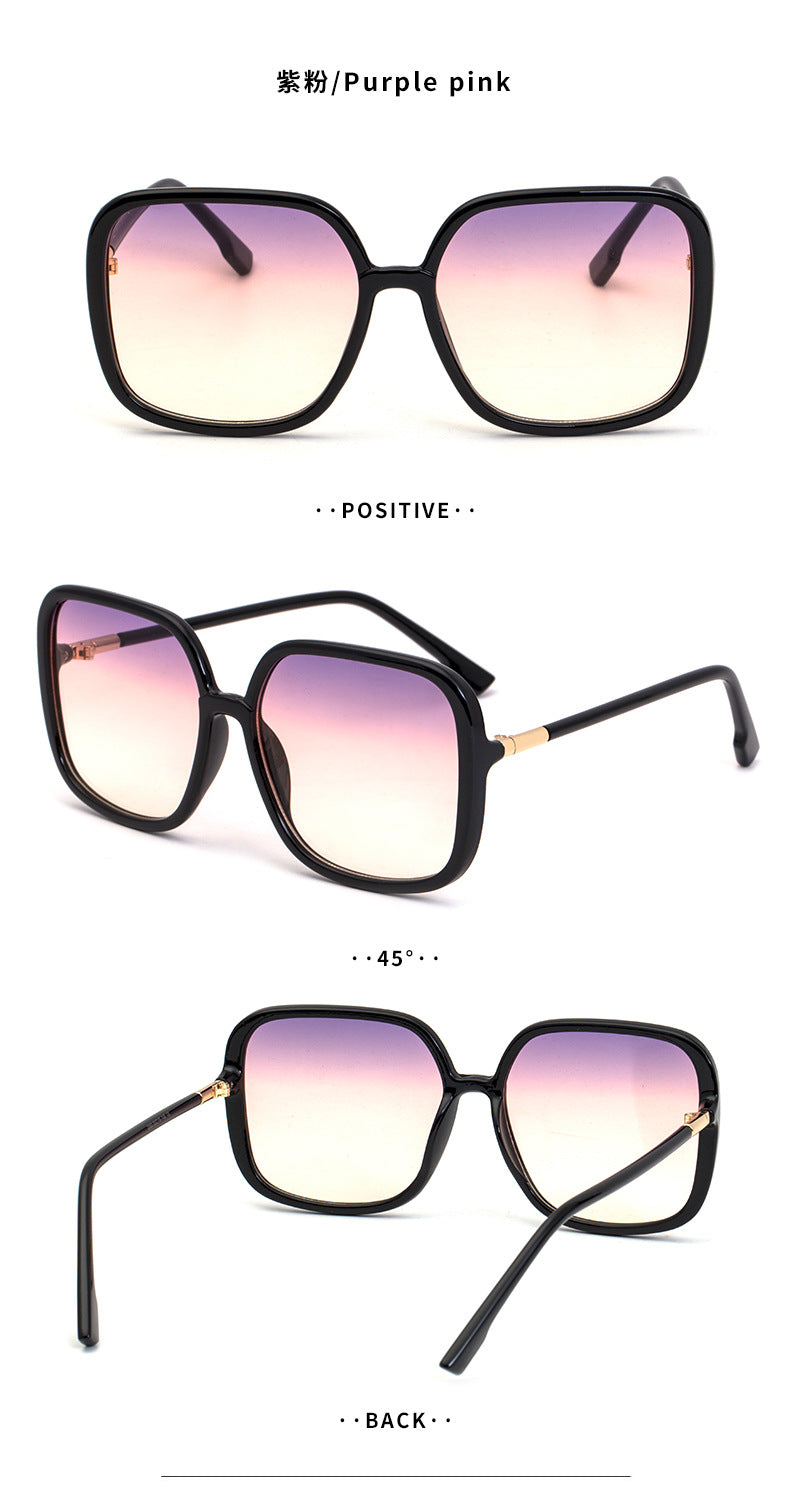 Fashion Large Frame Sunglasses for Women Trendy Zhang Ruonan Same Style Fashion Square Frame Sunglasses for Women Trendy Glasses Wholesale