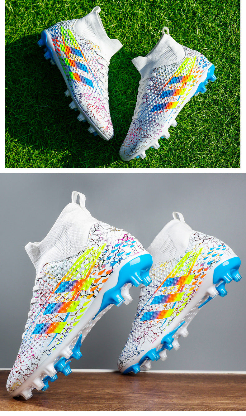 New high-top soccer shoes for men and women AG Spike TF Broken Nail Youth Student Grassland Competition Training Shoes