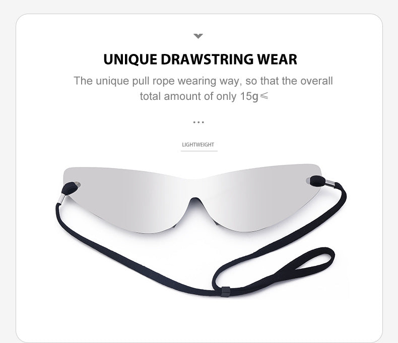 Big talker Y2K Sunglasses for Women, Sun Protection, Cycling, Sports, Windproof, Sunglasses, European and American Style, Frameless, One-piece Glasses, Men's Glasses