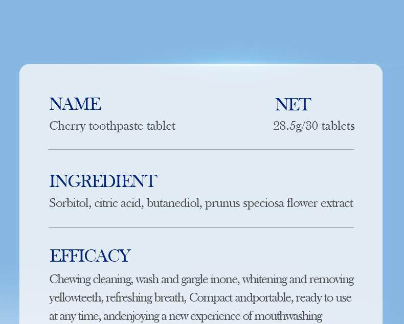 All-English Solid Toothpaste Series SADOER Sakura Whitening Anti-Yellowing Teeth Cleaning Toothpaste  Wholesale