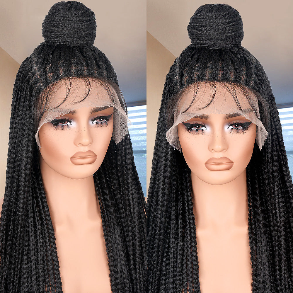 13x4 Front Lace Synthetic Wig Pre-Braided Dreadlocks Lace Front Long Braid Wig