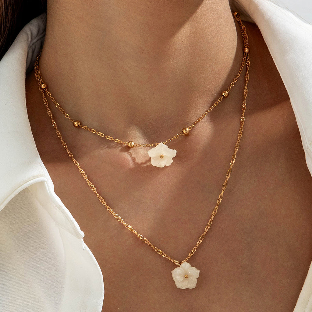 European and American Ornament Fashionable and Simple Diamond-Encrusted Chain Necklace for Women Creative Water Drop Multi-layer Pendant Collarbone Necklace