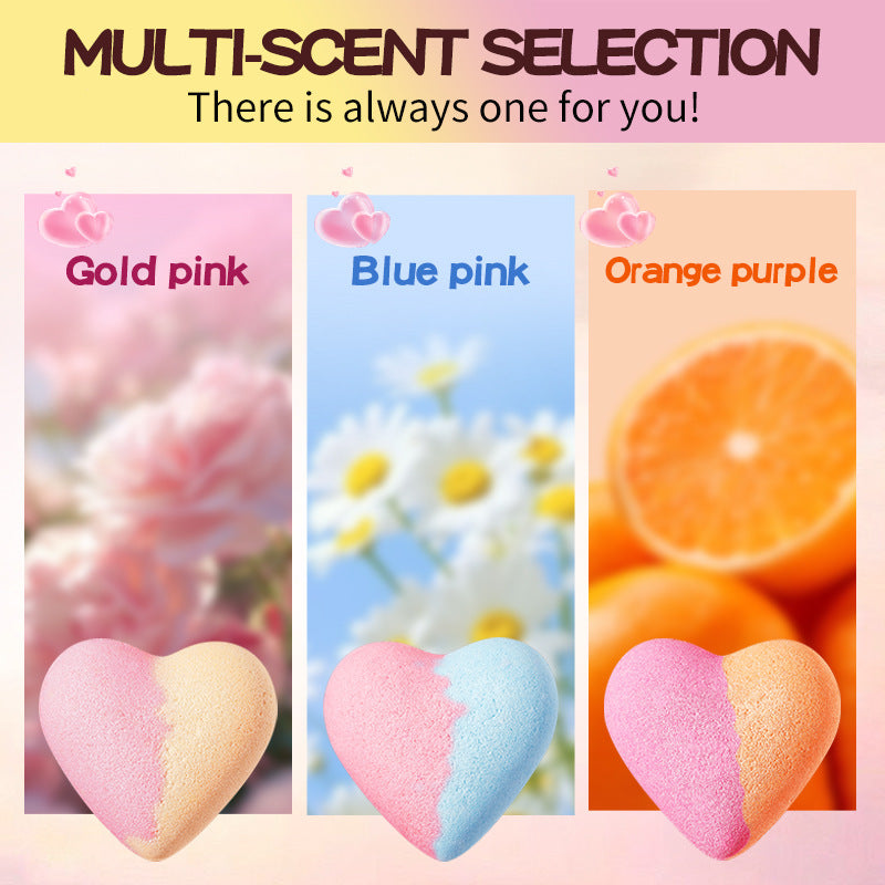 Cross-Border Bath Salt Balls6Set  Heart-shaped Bath Bomb Bath Salt Ball Boxed Export Manufacturer Wholesale