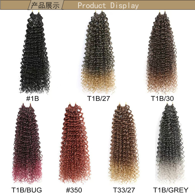 Chemical Fiber Wig MiniGOGOCrochetHair African Two-Strand Small Curl Braids Crochet Celebrity Style Long Curly Hair